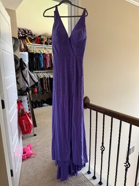 Formal purple backless dress